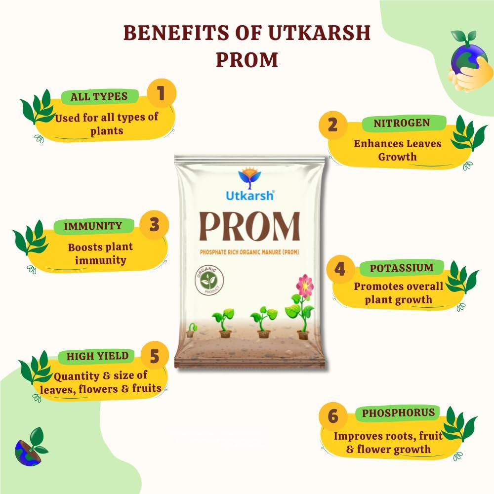 Utkarsh Prom - Phosphate Rich Organic Fertilizer for Plants, Organic DAP (900 gm; Pack of 1) - Image 6