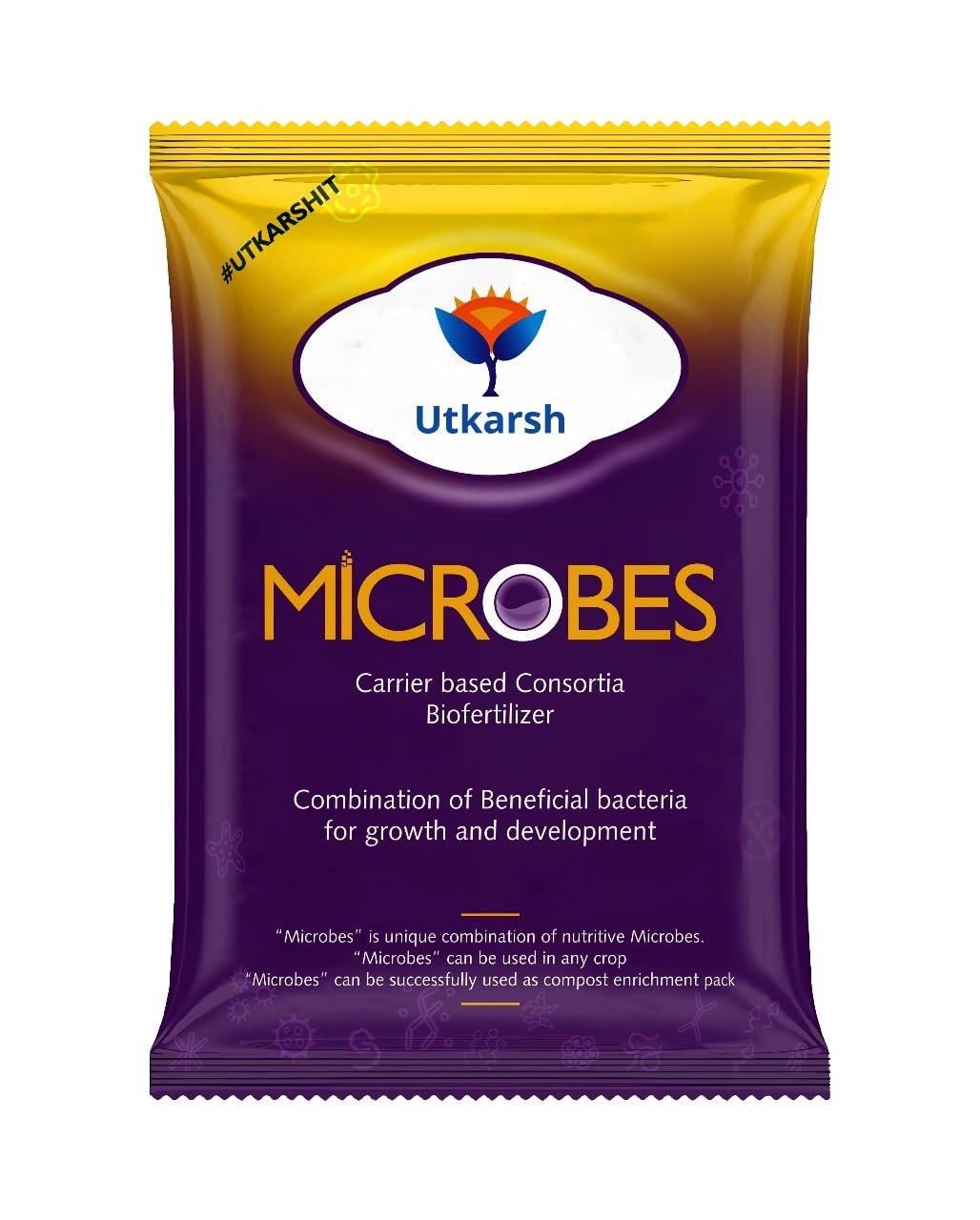Utkarsh Microbes (Carrier Based Consortia Biofertilizer - Azotobacter, Acetobacter, Rhizobium, Phosphorus Solubilizing Bacteria PSB, Potassium Mobilizing Bacteria KMB) (900 gm; Pack of 1)