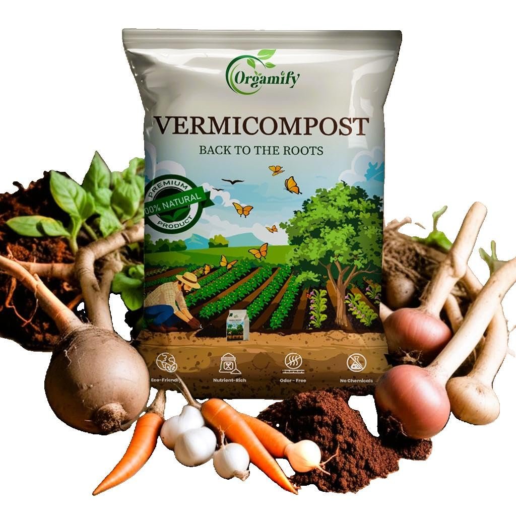 Orgamify Organic Vermicompost Fertilizer Manure for Plants - 10Kg