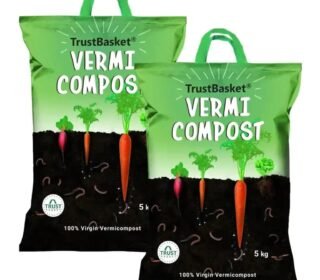TrustBasket Vermicompost 10kg 100% Natural Organic Fertilizer for Plants, Nutrient-Rich Compost for Home Garden | Improves Plant Health, Water Retention & Soil Quality | Ideal for All Gardening Needs
