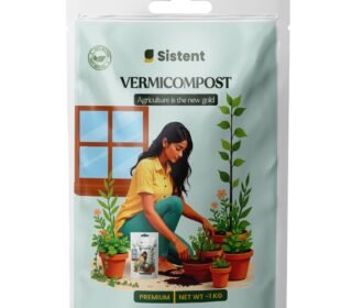 SISTENT Vermicompost 1kg – 100% Organic Fertilizer Compost for Plants, Nutrient-Rich Manure in Resealable Pouch for Home, Garden, Indoor & Outdoor Plants (1 KG)