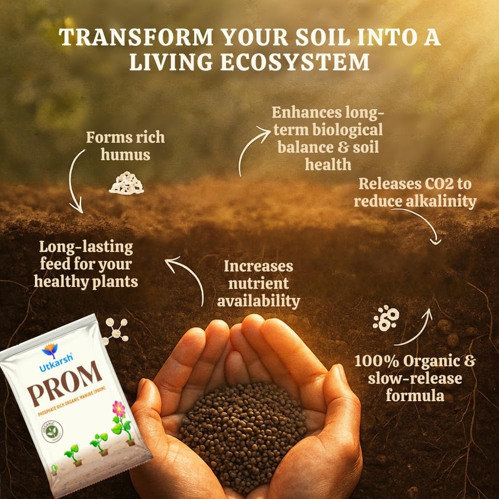 Utkarsh Prom - Phosphate Rich Organic Fertilizer for Plants, Organic DAP (900 gm; Pack of 1) - Image 8