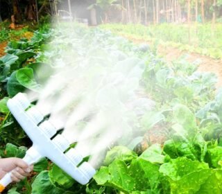 Optifit® Garden Water Pipe Sprayer 6 Nozzle Irrigation Sprinkler Larger Irrigation Area Garden Sprayer Nozzle with Flow-Adjustment Connector for Agricultural Irrigation Lawn Garden Watering Plants