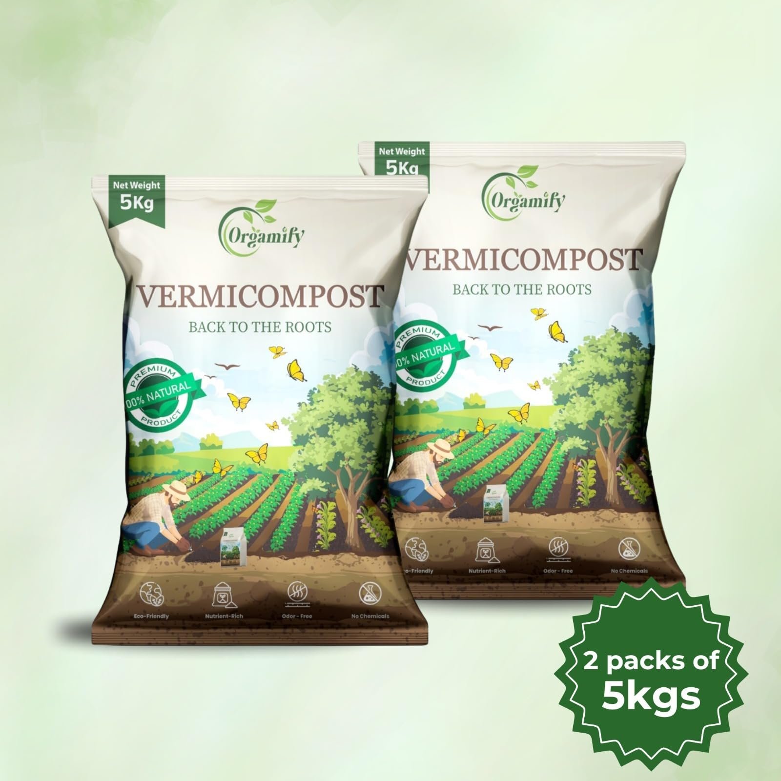 Orgamify Organic Vermicompost Fertilizer Manure for Plants - 10Kg - Image 8