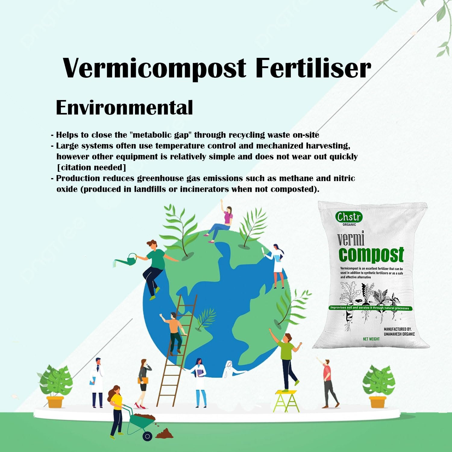 CHSTR Vermicompost Fertilizer Manure For Plants 5 Kg |Vermi compost for plant| Organic Manure for Plants | Fertilizer for Home Gardening | Natural Booster for Flowering Plant 5Kg - Image 3