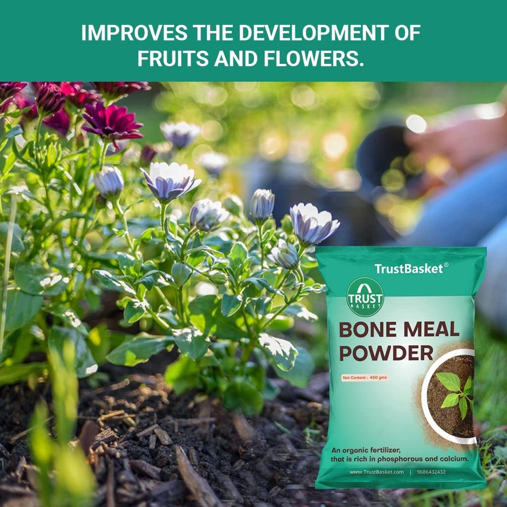 TrustBasket Bone Meal Fertilizer for Plants, 900 gm, Phosphorus and Calcium Rich | Fertilizer for Plants Home Garden | Steamed Bone Meal | Rich in | Natural Plant Fertilizer| 450 Grams (Set of 2) - Image 4