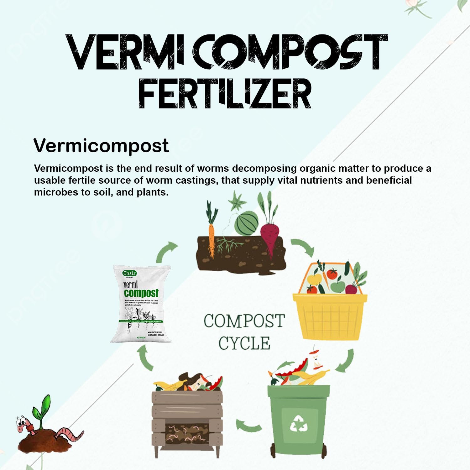 CHSTR Vermicompost Fertilizer Manure For Plants 5 Kg |Vermi compost for plant| Organic Manure for Plants | Fertilizer for Home Gardening | Natural Booster for Flowering Plant 5Kg - Image 9