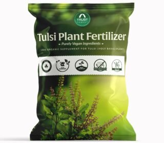 TrustBasket Tulsi Plant Fertilizer for Growth 1 Kg – Vegan Swaga Fertilizer for Tulsi Plant | Boosts Blooms, Immunity & Soil Fertility | Easy Application, NPK-Rich Organic Fertilizer