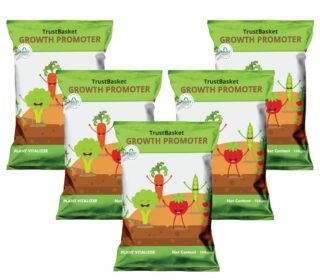 TrustBasket Plant growth promoter for gardening (Set of 5) 500 grams | Enhances growth and development of plants | useful for Indoor and outdoor plants | Contains essential Macro and Micro Nutrients