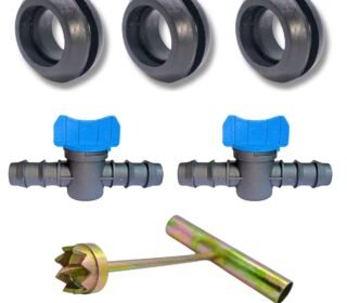 TRUSTFARM 16mm Metal Drill tool|Open Rubber Grommet|Straight Connector with Tap cock for Drip irrigation kit PVC Lateral Pipes fitting Accessories