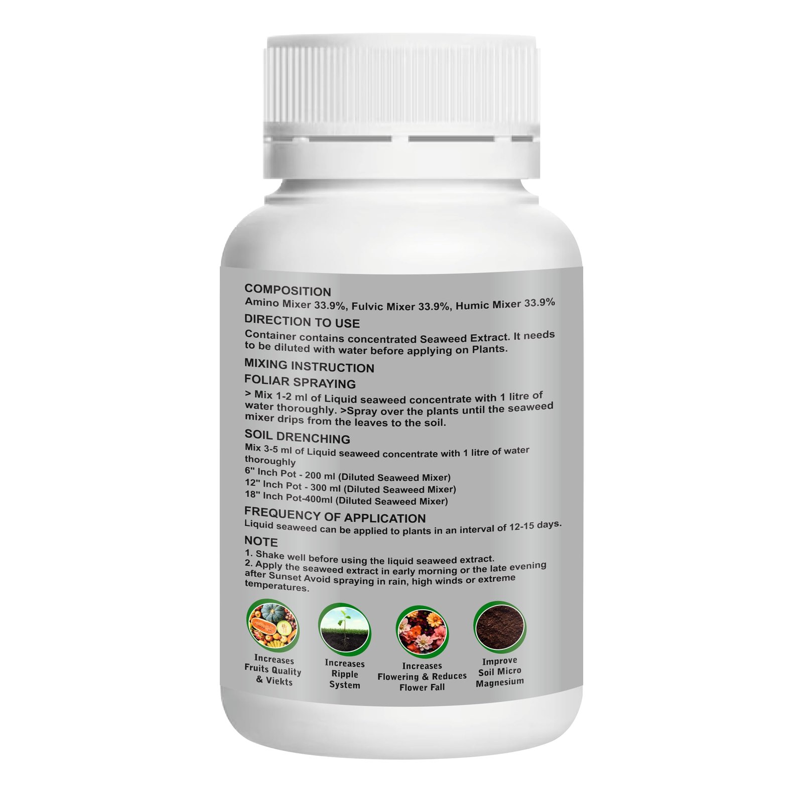 Nubilous 250 ML Liquid Seaweed Fertilizer Concentrate with Measuring Cup 25 ml for Indoor & Outdoor Plant - Growth Booster Plants Tonic For Speed Growth, Healthy Roots (250 ml (Pack of 1)) - Image 6