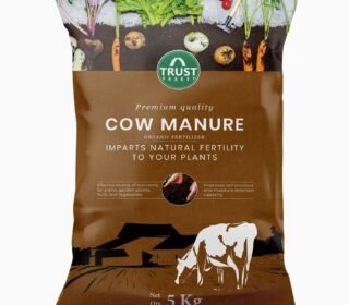TrustBasket Cow Dung Manure 5kg | 100% Natural Organic Fertilizer for Plants | Nutrient-Rich Compost with Microbial Bio-Stimulants | Improves Plant Health, Water Retention & Soil Fertility