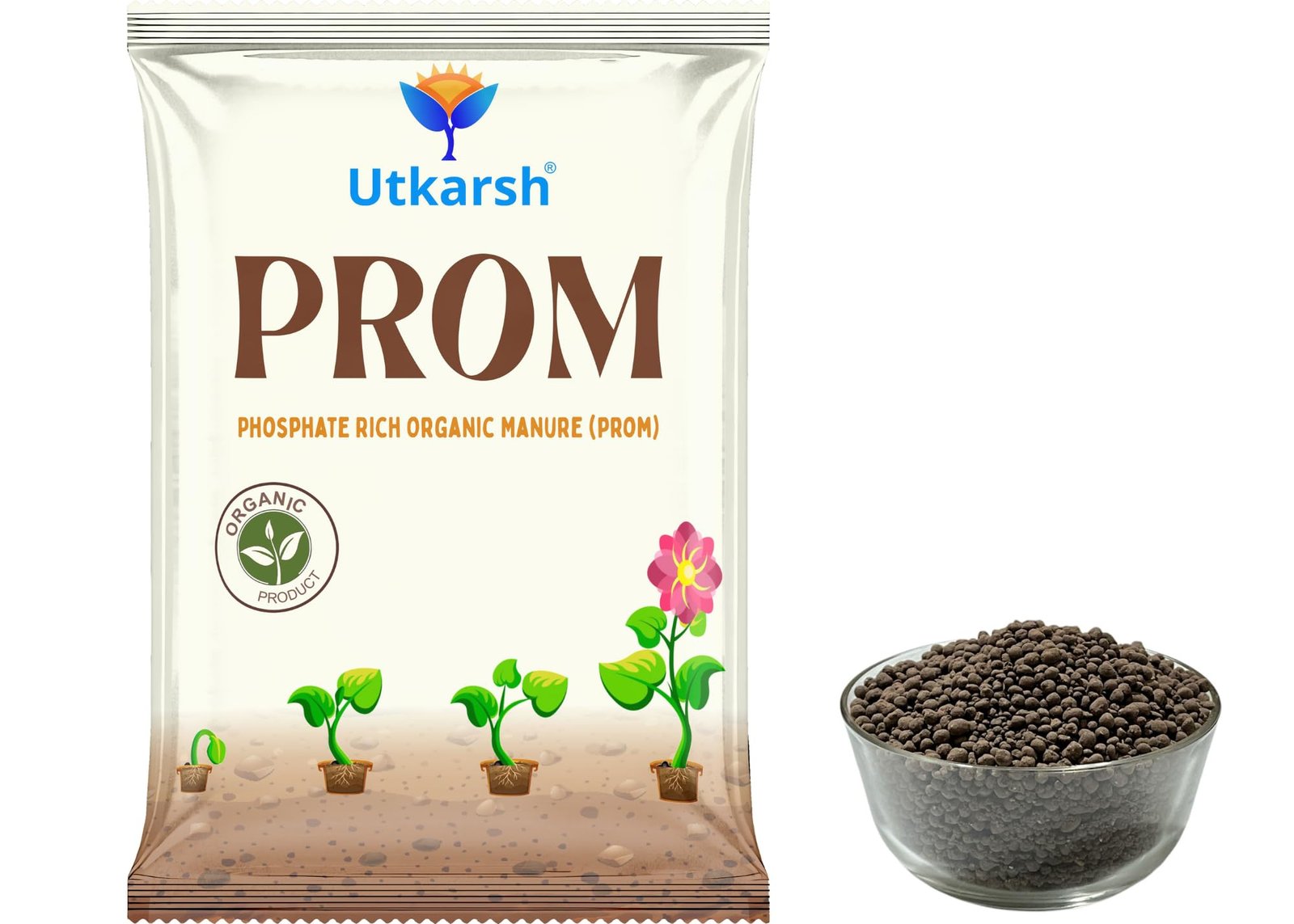 Utkarsh Prom - Phosphate Rich Organic Fertilizer for Plants, Organic DAP (900 gm; Pack of 1) - Image 2