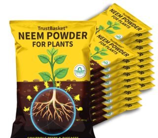 TrustBasket Neem Cake Powder Organic Fertilizer and Pest Repellent for Plants (set of 20) 450 GMS | Acts as both fungicide and nematicide | Protects plants from soil-borne pathogens