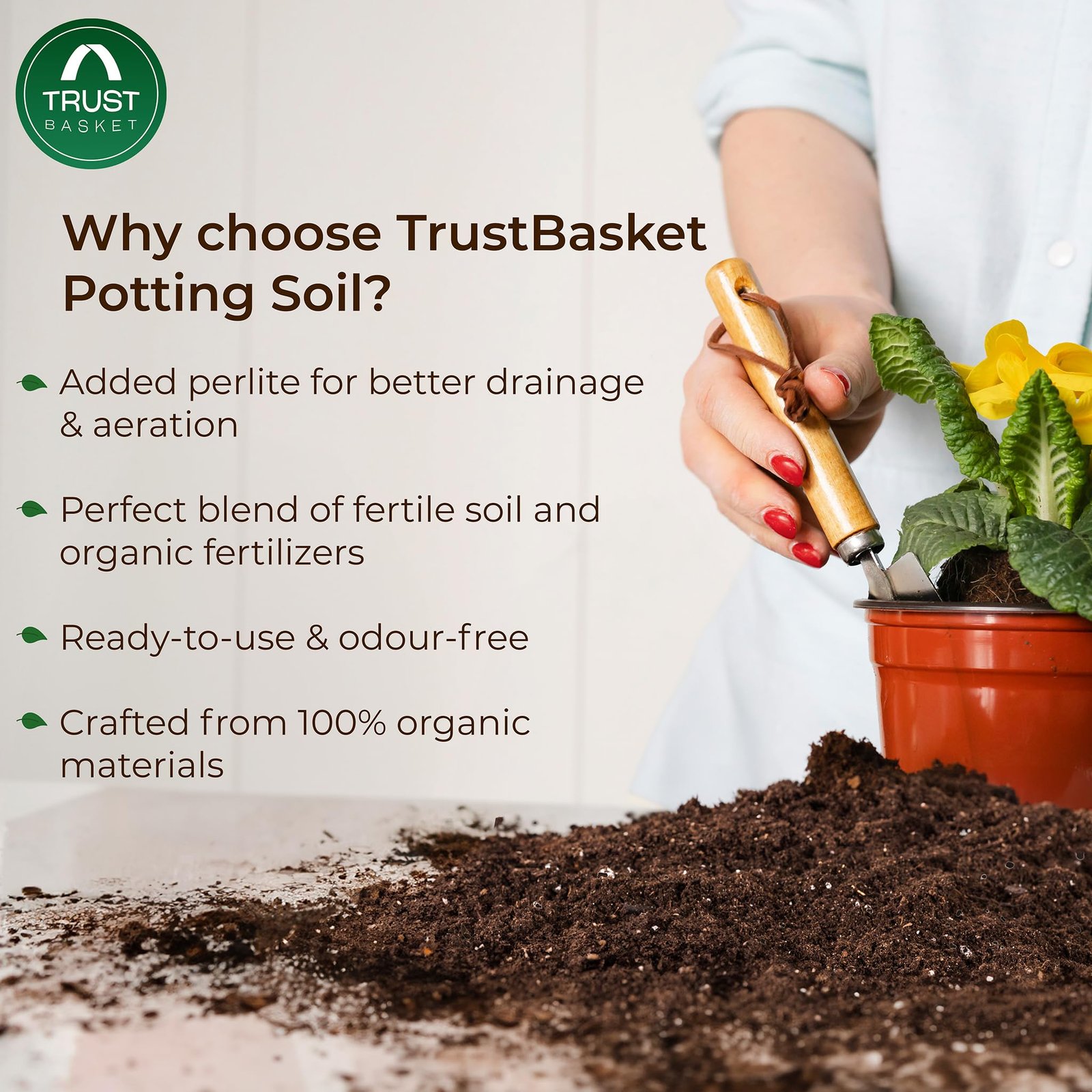 TrustBasket Enriched organic Earth Magic Potting Soil Fertilizer for Plants, 5 Kg - Image 3